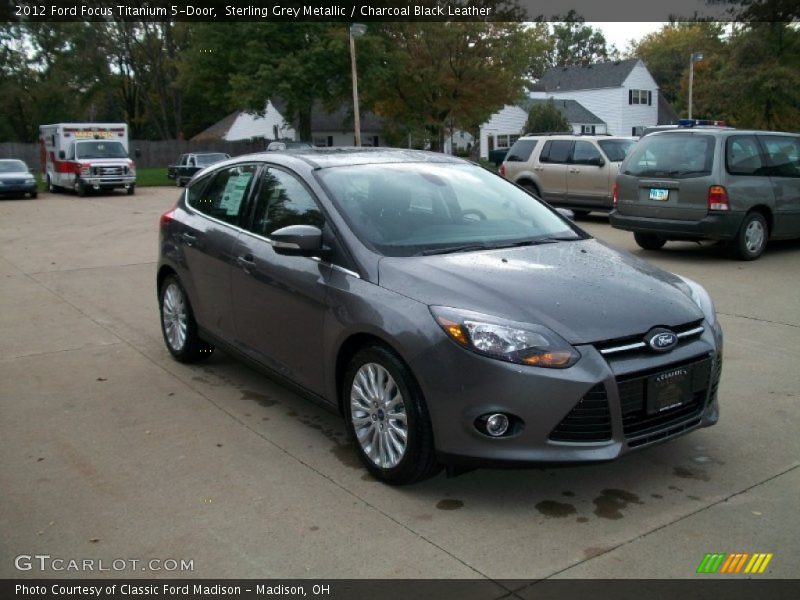 Sterling Grey Metallic / Charcoal Black Leather 2012 Ford Focus Titanium 5-Door