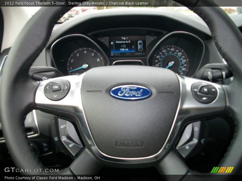 Sterling Grey Metallic / Charcoal Black Leather 2012 Ford Focus Titanium 5-Door