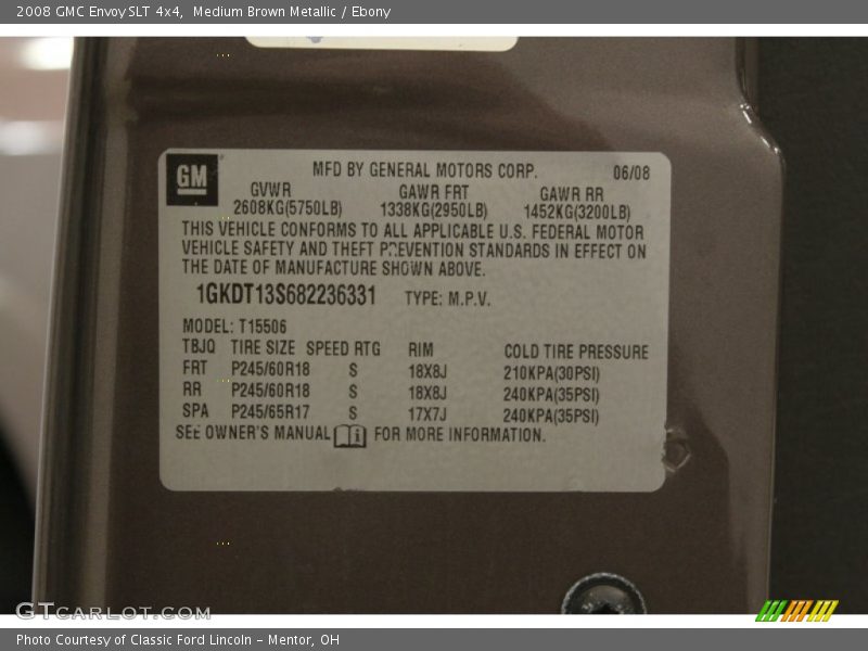 Medium Brown Metallic / Ebony 2008 GMC Envoy SLT 4x4