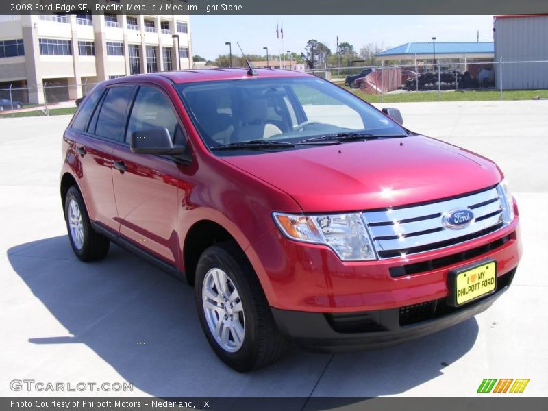 Redfire Metallic / Medium Light Stone 2008 Ford Edge SE