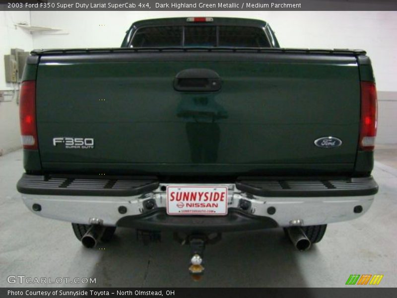 Dark Highland Green Metallic / Medium Parchment 2003 Ford F350 Super Duty Lariat SuperCab 4x4