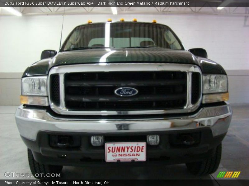 Dark Highland Green Metallic / Medium Parchment 2003 Ford F350 Super Duty Lariat SuperCab 4x4