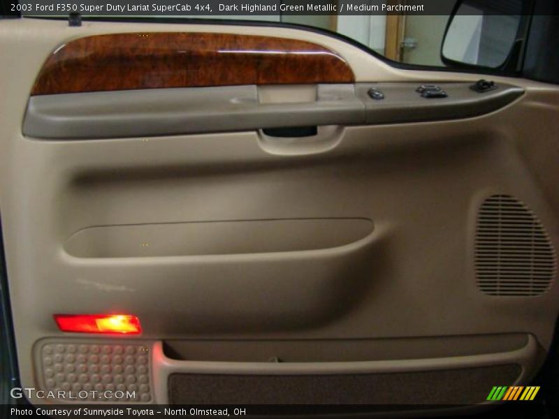 Dark Highland Green Metallic / Medium Parchment 2003 Ford F350 Super Duty Lariat SuperCab 4x4