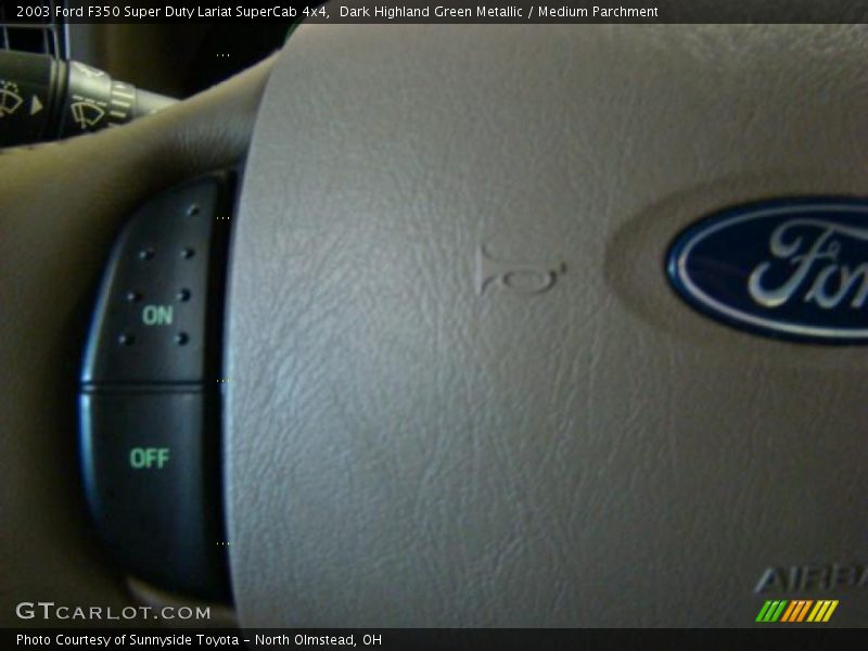 Dark Highland Green Metallic / Medium Parchment 2003 Ford F350 Super Duty Lariat SuperCab 4x4
