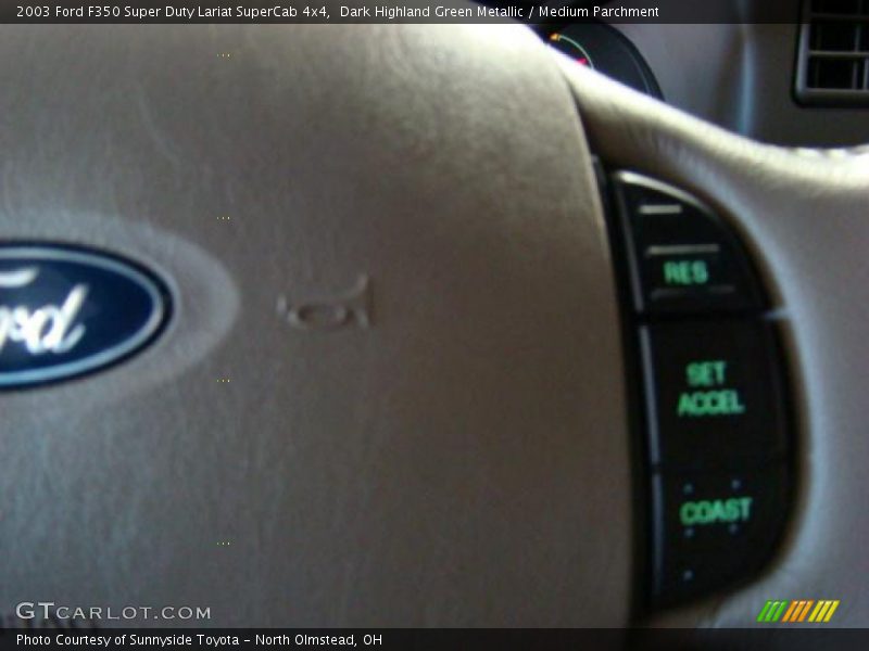 Dark Highland Green Metallic / Medium Parchment 2003 Ford F350 Super Duty Lariat SuperCab 4x4