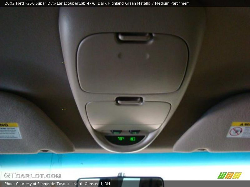 Dark Highland Green Metallic / Medium Parchment 2003 Ford F350 Super Duty Lariat SuperCab 4x4