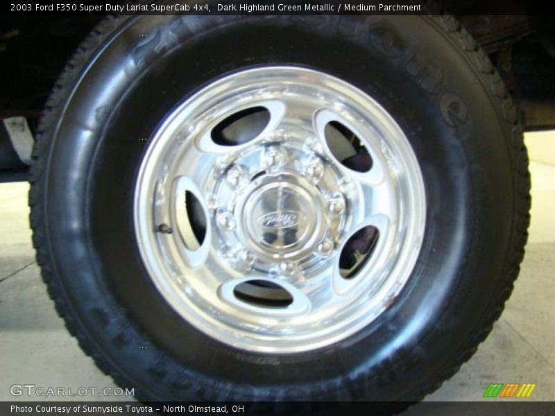 Dark Highland Green Metallic / Medium Parchment 2003 Ford F350 Super Duty Lariat SuperCab 4x4