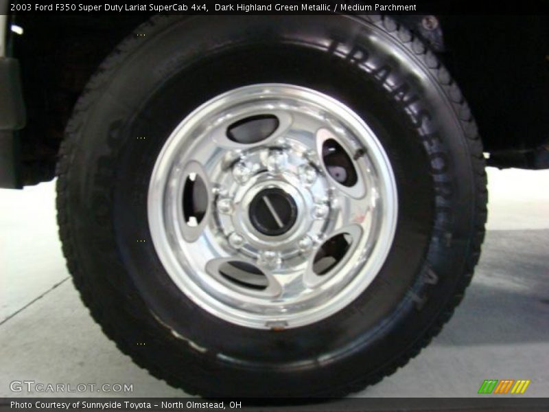Dark Highland Green Metallic / Medium Parchment 2003 Ford F350 Super Duty Lariat SuperCab 4x4