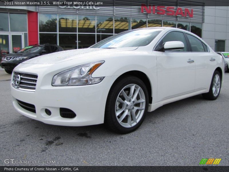 Winter Frost White / Cafe Latte 2011 Nissan Maxima 3.5 S