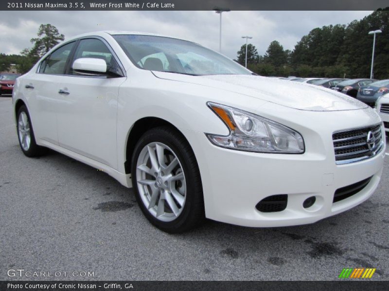 Winter Frost White / Cafe Latte 2011 Nissan Maxima 3.5 S
