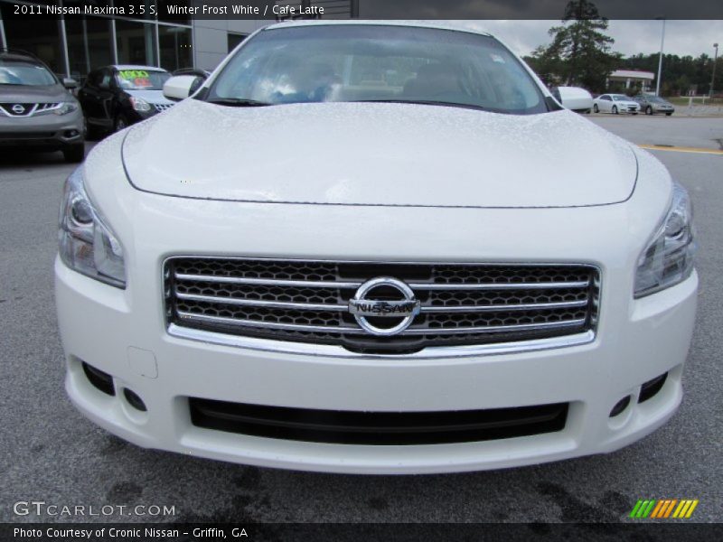 Winter Frost White / Cafe Latte 2011 Nissan Maxima 3.5 S