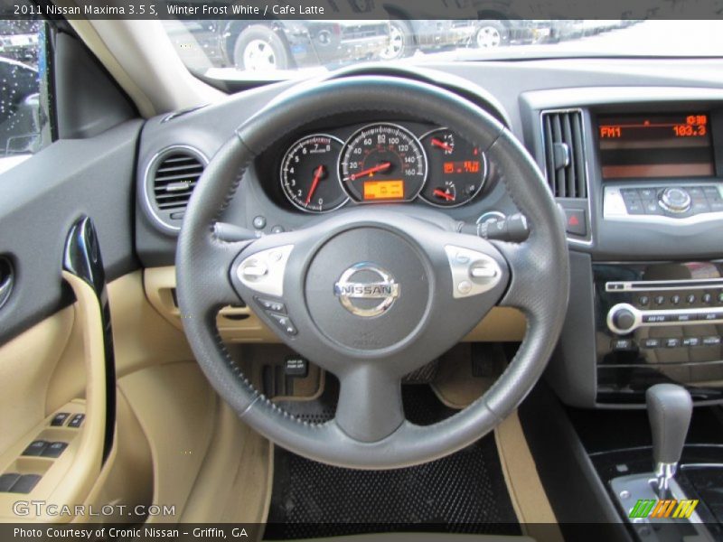 Winter Frost White / Cafe Latte 2011 Nissan Maxima 3.5 S