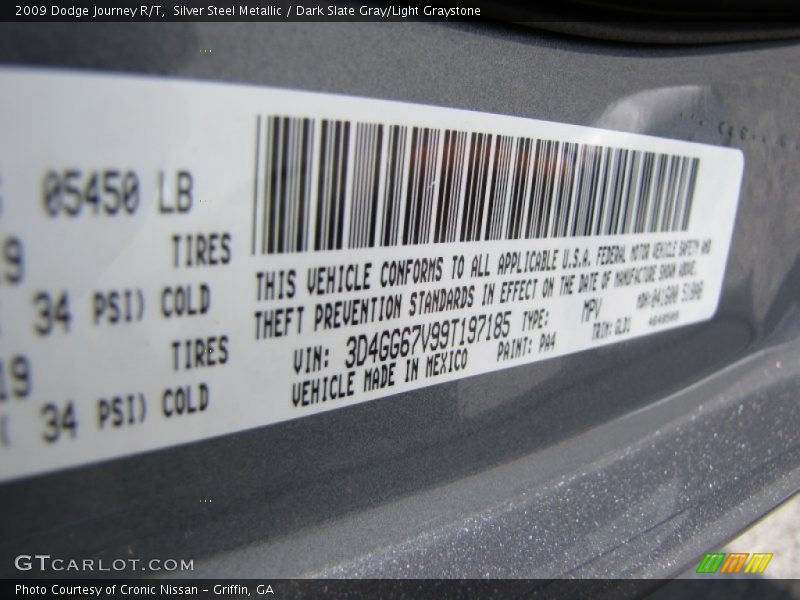 Silver Steel Metallic / Dark Slate Gray/Light Graystone 2009 Dodge Journey R/T
