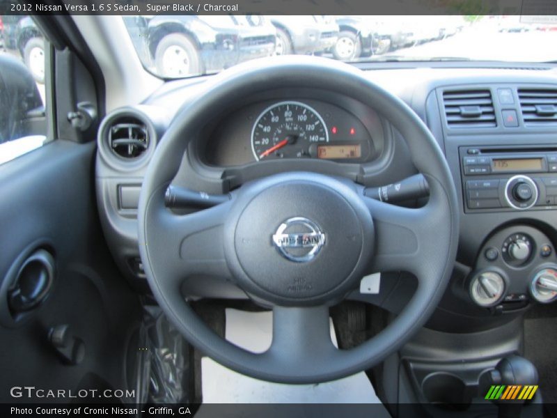 Super Black / Charcoal 2012 Nissan Versa 1.6 S Sedan