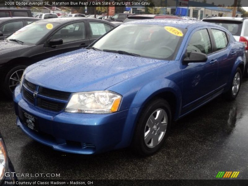 Marathon Blue Pearl / Dark Slate Gray/Light Slate Gray 2008 Dodge Avenger SE