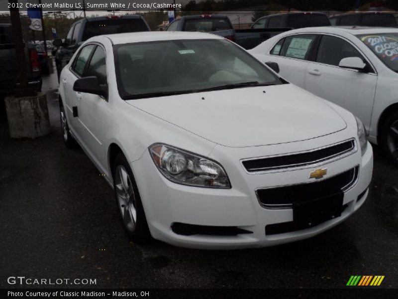 Summit White / Cocoa/Cashmere 2012 Chevrolet Malibu LS