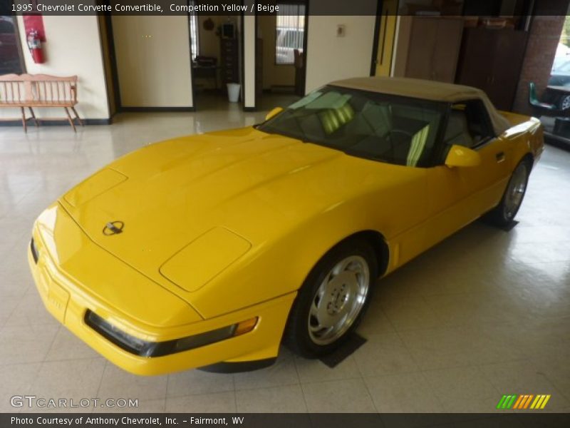 Competition Yellow / Beige 1995 Chevrolet Corvette Convertible