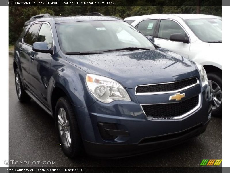 Twilight Blue Metallic / Jet Black 2012 Chevrolet Equinox LT AWD