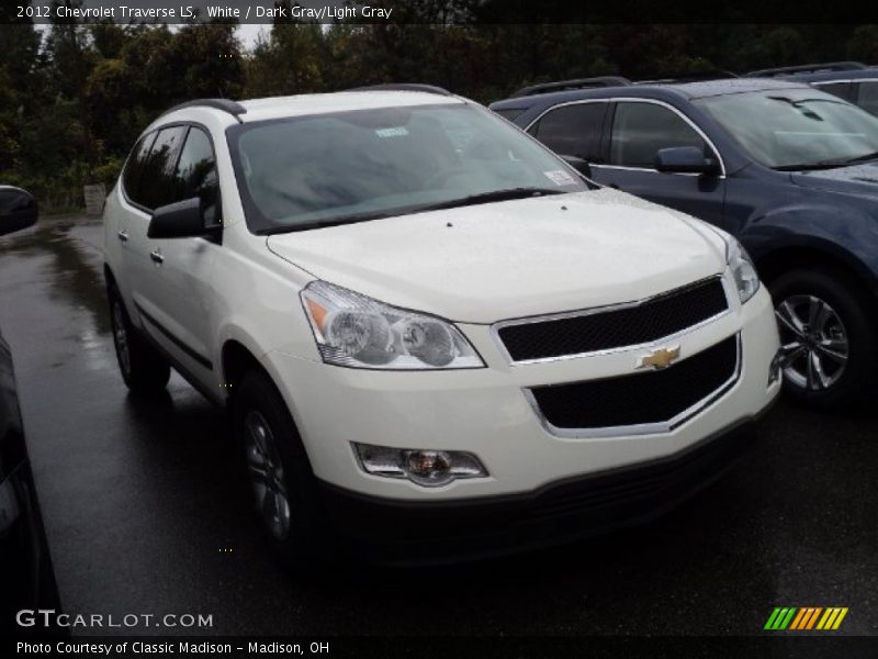 White / Dark Gray/Light Gray 2012 Chevrolet Traverse LS