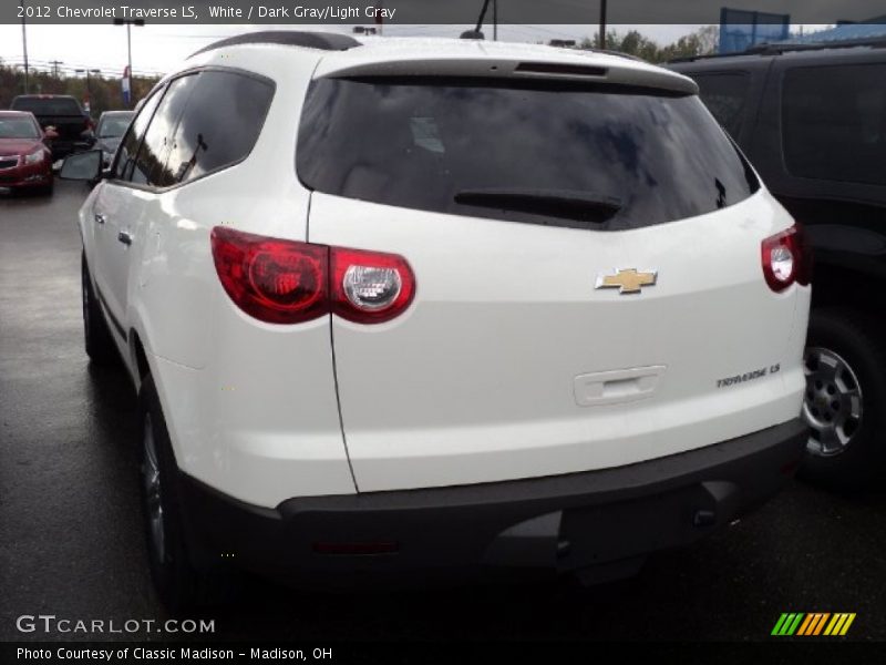 White / Dark Gray/Light Gray 2012 Chevrolet Traverse LS