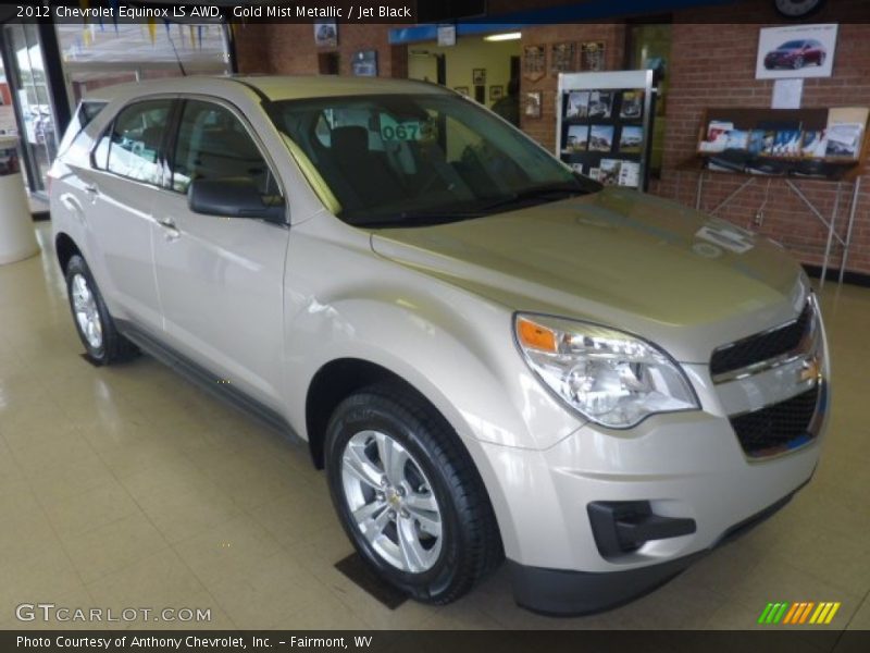 Gold Mist Metallic / Jet Black 2012 Chevrolet Equinox LS AWD