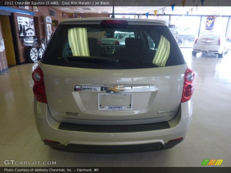 Gold Mist Metallic / Jet Black 2012 Chevrolet Equinox LS AWD