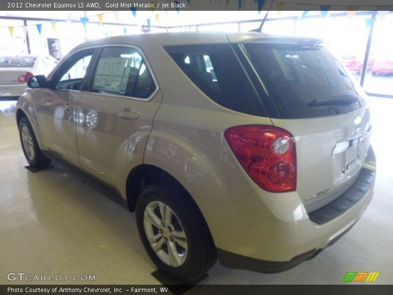Gold Mist Metallic / Jet Black 2012 Chevrolet Equinox LS AWD