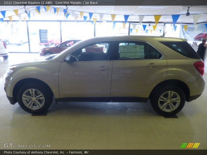 Gold Mist Metallic / Jet Black 2012 Chevrolet Equinox LS AWD