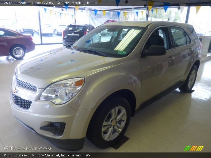 Gold Mist Metallic / Jet Black 2012 Chevrolet Equinox LS AWD