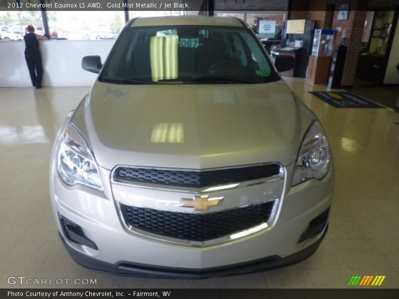 Gold Mist Metallic / Jet Black 2012 Chevrolet Equinox LS AWD