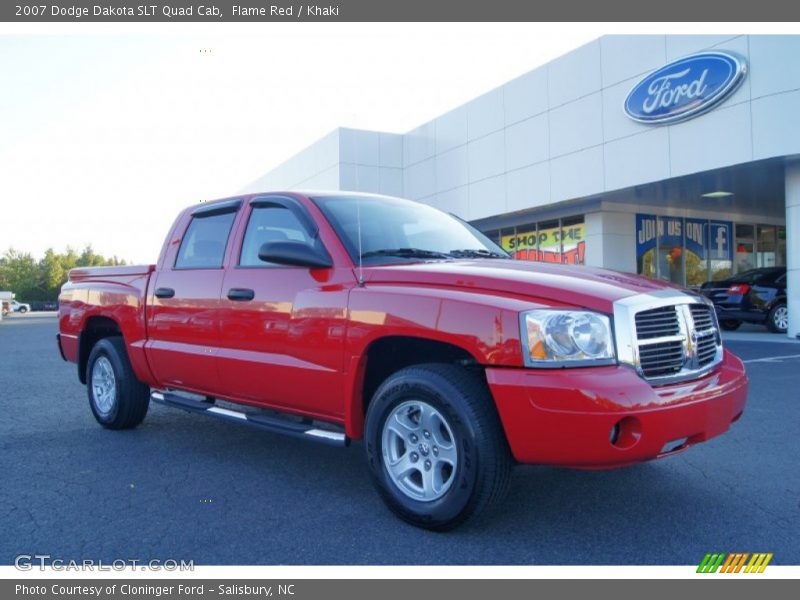Flame Red / Khaki 2007 Dodge Dakota SLT Quad Cab
