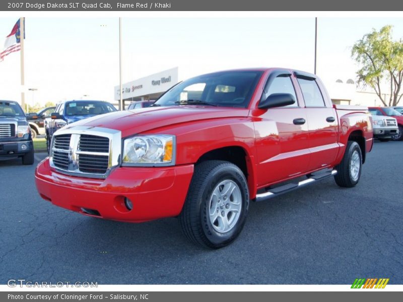 Flame Red / Khaki 2007 Dodge Dakota SLT Quad Cab