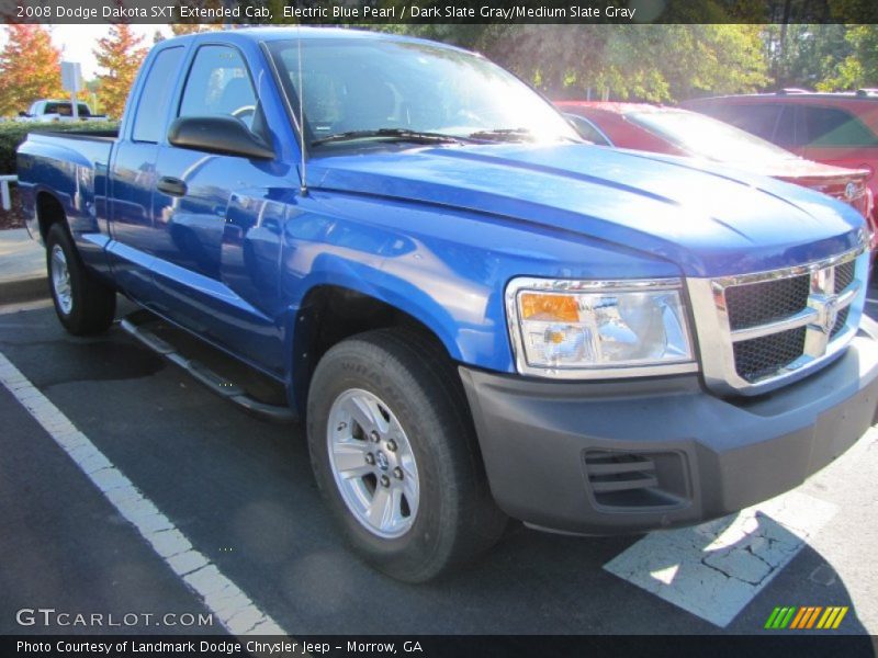 Electric Blue Pearl / Dark Slate Gray/Medium Slate Gray 2008 Dodge Dakota SXT Extended Cab