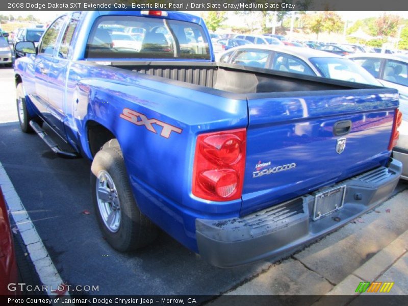 Electric Blue Pearl / Dark Slate Gray/Medium Slate Gray 2008 Dodge Dakota SXT Extended Cab