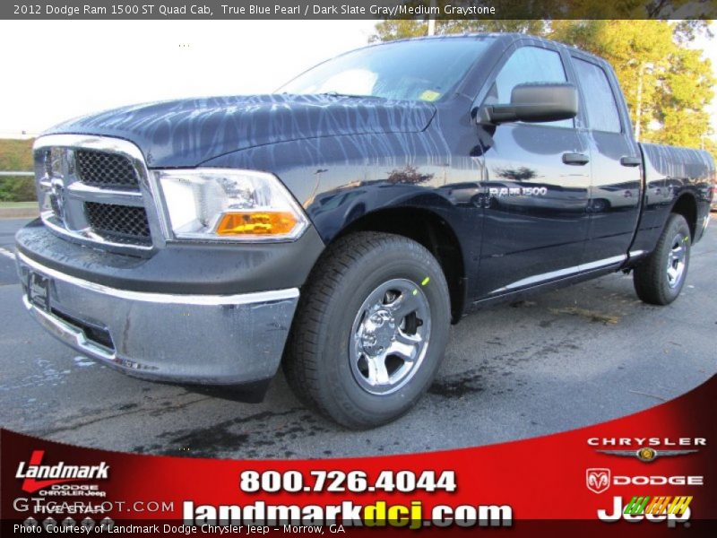 True Blue Pearl / Dark Slate Gray/Medium Graystone 2012 Dodge Ram 1500 ST Quad Cab