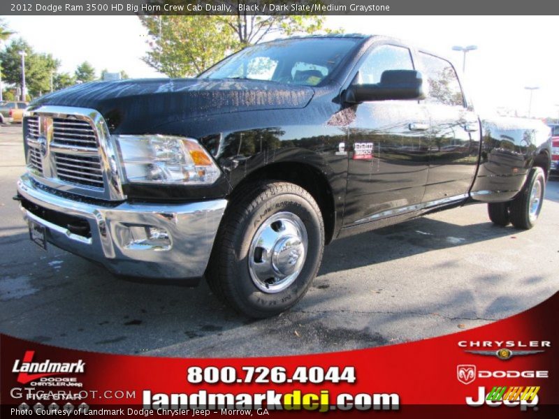 Black / Dark Slate/Medium Graystone 2012 Dodge Ram 3500 HD Big Horn Crew Cab Dually