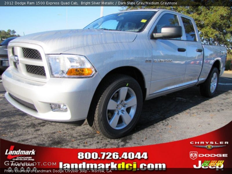 Bright Silver Metallic / Dark Slate Gray/Medium Graystone 2012 Dodge Ram 1500 Express Quad Cab