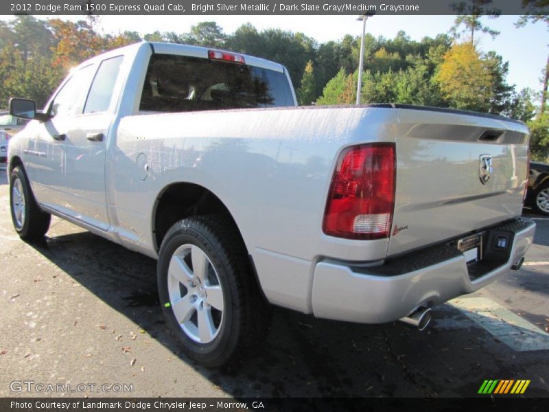 Bright Silver Metallic / Dark Slate Gray/Medium Graystone 2012 Dodge Ram 1500 Express Quad Cab