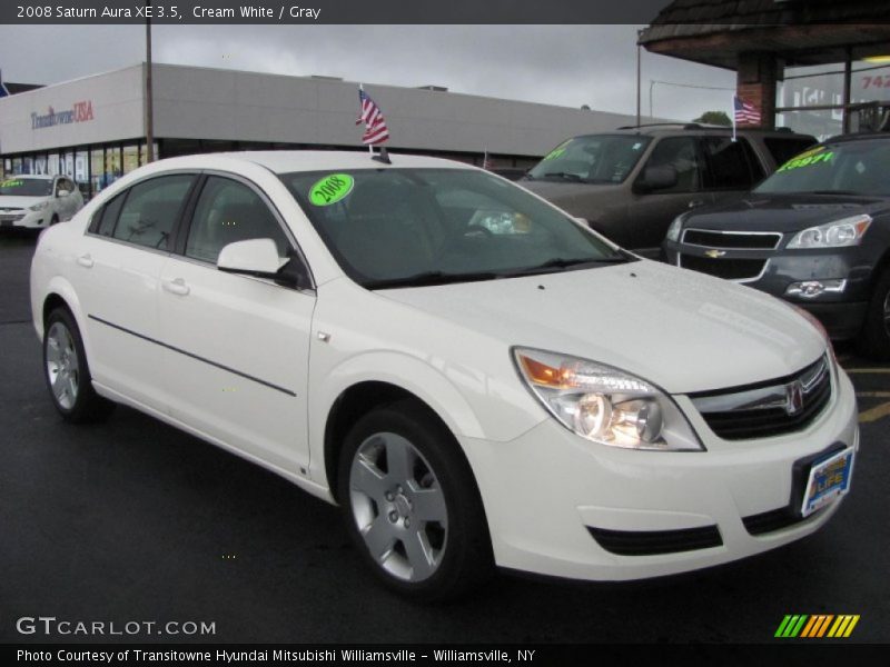 Cream White / Gray 2008 Saturn Aura XE 3.5