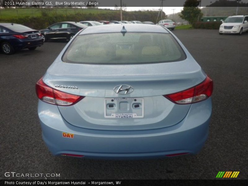 Blue Sky Metallic / Beige 2011 Hyundai Elantra GLS