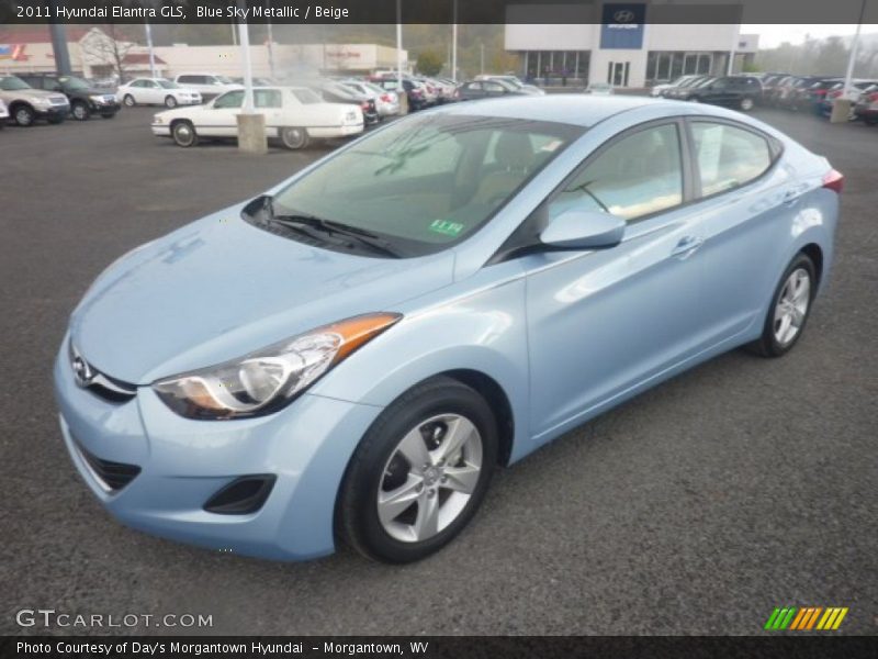 Blue Sky Metallic / Beige 2011 Hyundai Elantra GLS