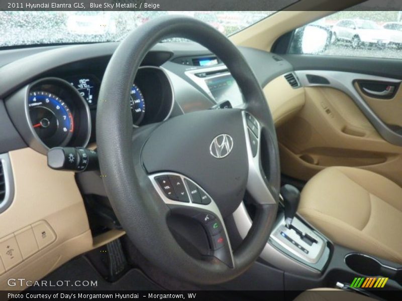 Blue Sky Metallic / Beige 2011 Hyundai Elantra GLS