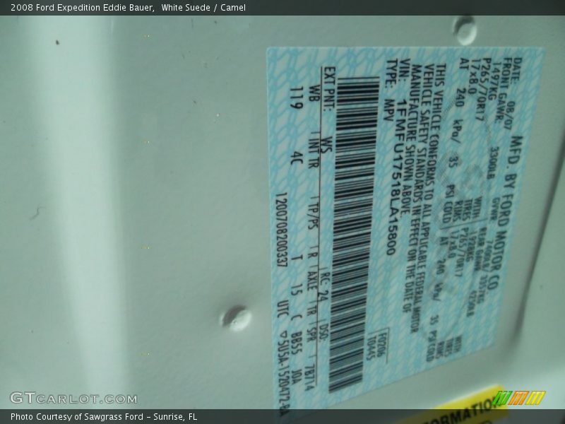 White Suede / Camel 2008 Ford Expedition Eddie Bauer