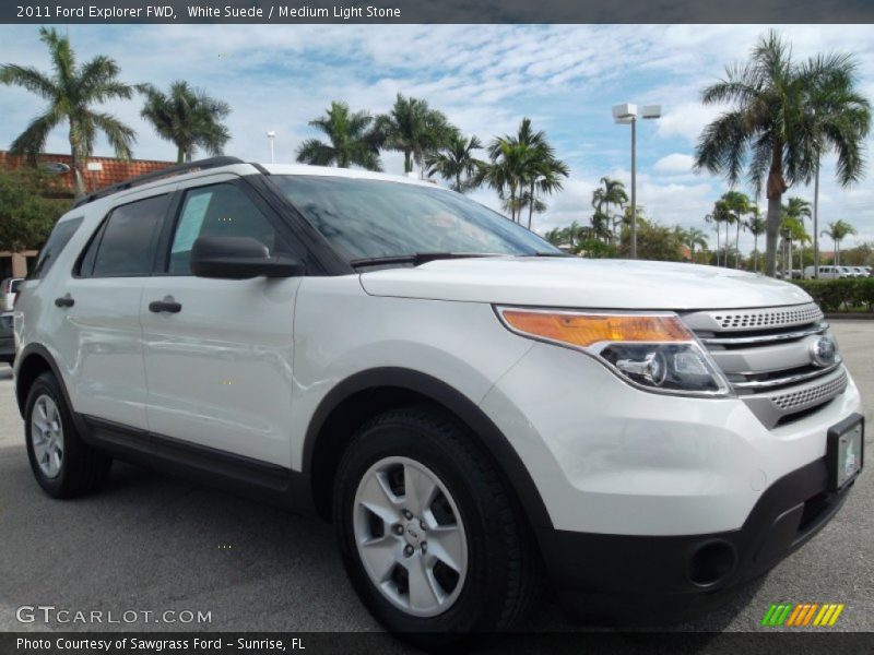 White Suede / Medium Light Stone 2011 Ford Explorer FWD