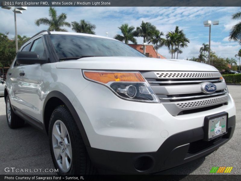 White Suede / Medium Light Stone 2011 Ford Explorer FWD