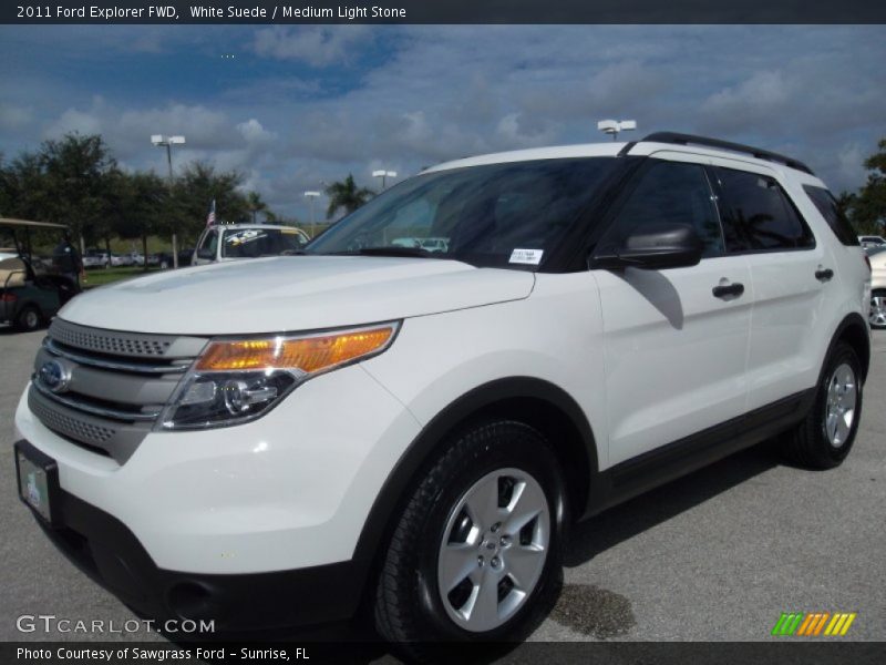 White Suede / Medium Light Stone 2011 Ford Explorer FWD