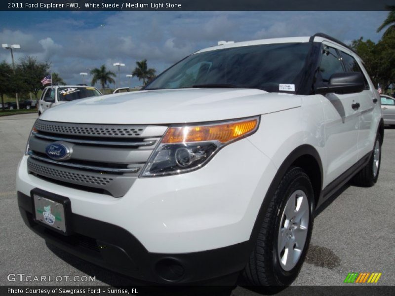 White Suede / Medium Light Stone 2011 Ford Explorer FWD