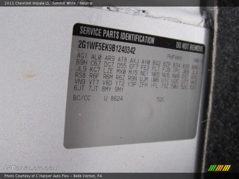 Summit White / Neutral 2011 Chevrolet Impala LS