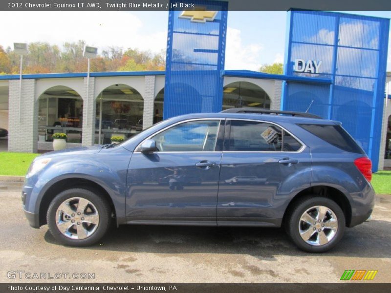 Twilight Blue Metallic / Jet Black 2012 Chevrolet Equinox LT AWD