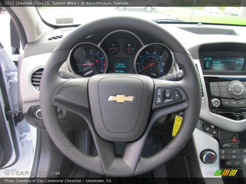 Summit White / Jet Black/Medium Titanium 2012 Chevrolet Cruze LS